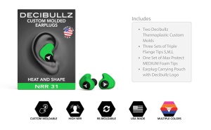 Custom Molded Earplugs GREEN